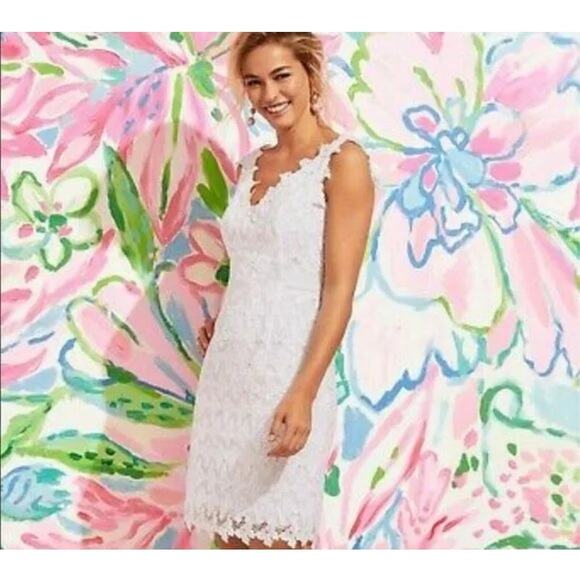 Lilly Pulitzer Reeve Shift Butterfly Lace Dress Resort White Papillion Lace 2 - Picture 13 of 13